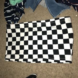 Checkered tube crop top